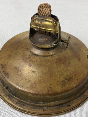 Vintage National Marine Lamp New York Brass Wick Burner Fuel Reservoir Maritime